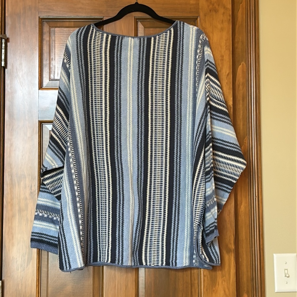 Striped Blue and White Women's Top - Picture 2 of 3